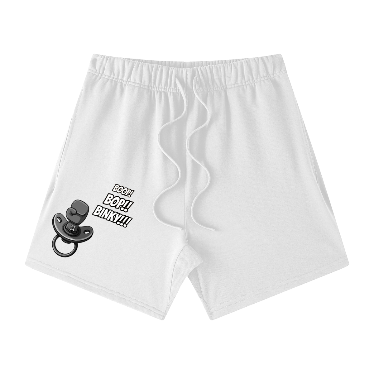 Boop Bop grey Loose Fit Cotton Shorts