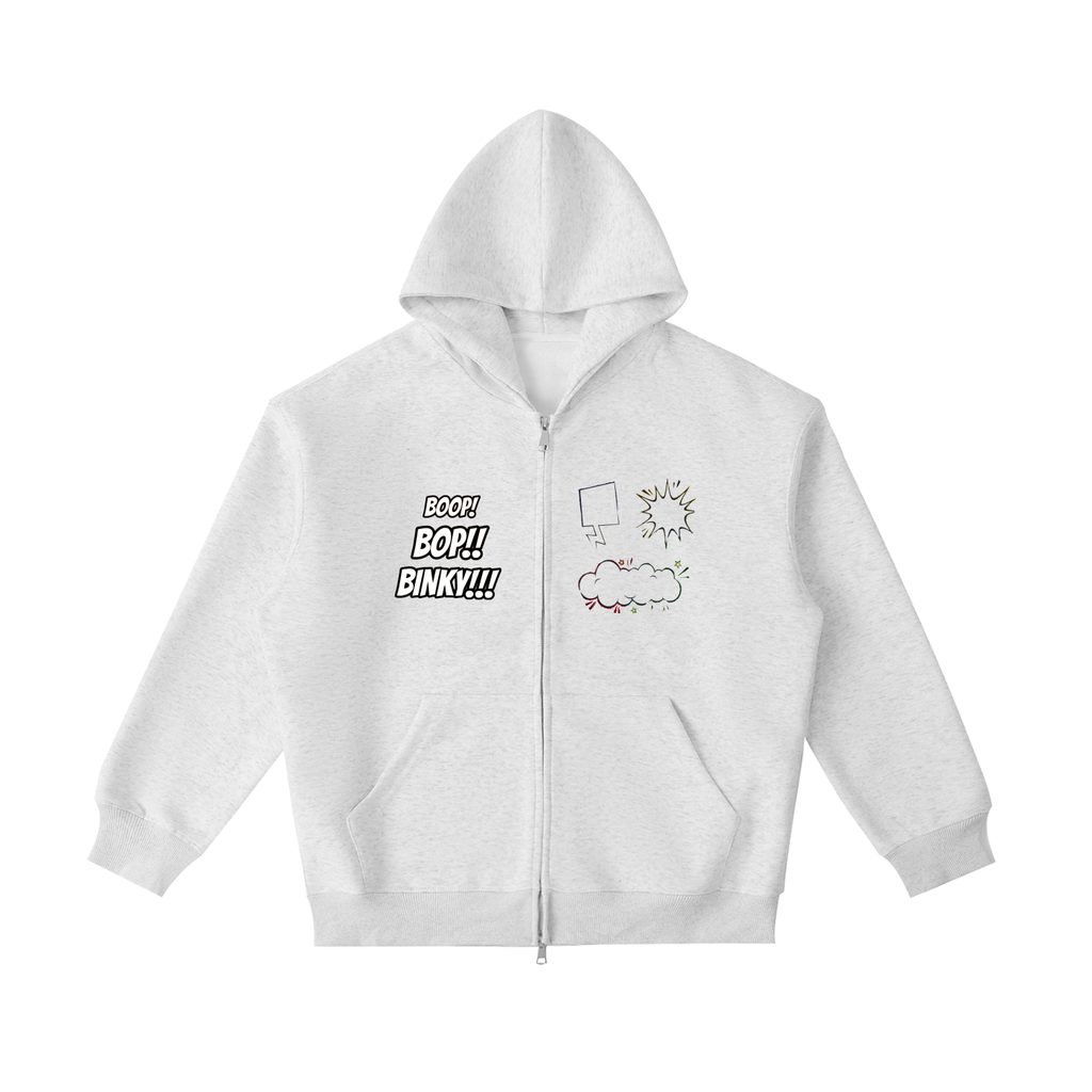 COMIC STRIP BLANK Lil BUBBLES & BOX HOODIE.